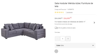 Sala Modular Mérida Aztec Furniture $16,999 | Oferta Liverpool