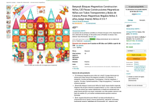 Bloques Magneticos Construccion Niños 120 Piezas por 27,49€