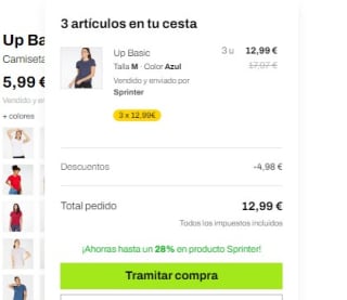 Camisetas básicas Up: Compra 3x12,99 €