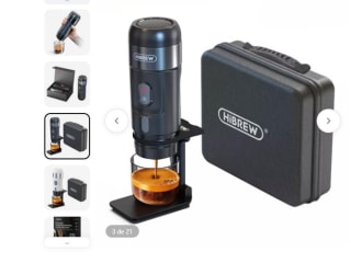 Cafetera de capsulas portátil para coche H4A 80W, extracción de 15 barras DC 12V por 77,83€