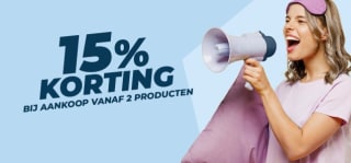 15% korting bij aankoop van 2 artikelen bij Beddenreus