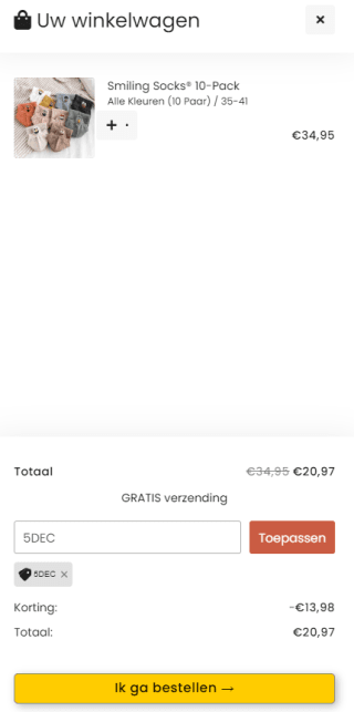 40% korting op alles bij Smiling Socks