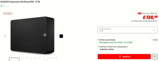 Seagate Expansion Desktop Drive 8TB USB voor €134,99 bij de Mediamarkt