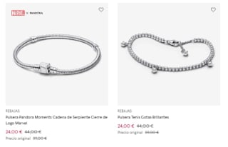 Pulsera Tenis Gotas Brillantes o Logo Marvel por 24€