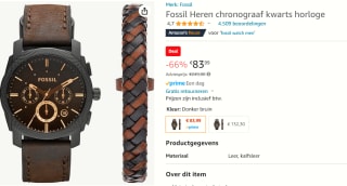 Fossil Horloge en armband giftset voor €83,99 bij Amazon