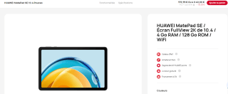 Tablette tactile 10.4" Huawei MatePad SE à 159,99€