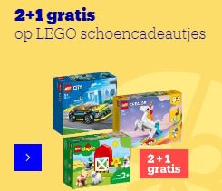 2+1 gratis op LEGO schoencadeautjes bij Bol.com