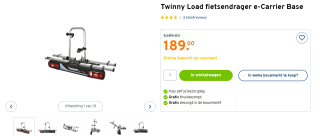 Twinny load e-carrier base voor €189 bij Gamma