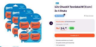 12 Chuckit Tennisballen voor honden nu €14,95 bij IBood