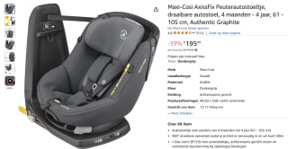 Maxi-Cosi AxissFix Autostoeltje voor €195 bij Amazon