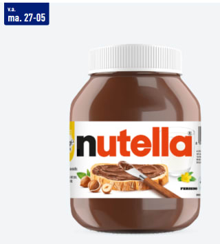 Nutella 1kg €voor €5,99 bij de Aldi