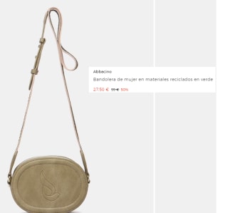 Bandolera de mujer en materiales reciclados en verde Abbacino por 27.5€