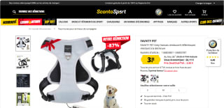 Harnais rembourré réfléchissant anti-déchirure FAVVITY PET gris à 3,50€