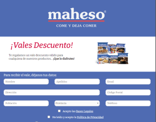 Vuelven otra vez nuevos cupones de maheso