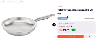 Tefal Virtuoso Gourmet koekenpan - Ø 28 cm voor €24,95 bij iBOOD