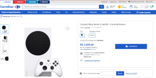 Console da Microsoft, modelo Xbox Series S de 500GB - R$ 2.699,90