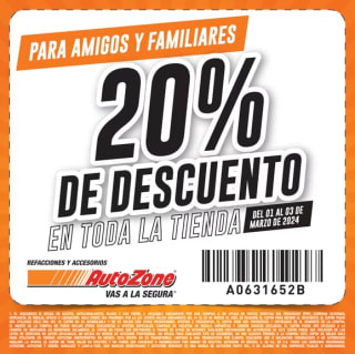 Cupón para AutoZone: 20% de descuento