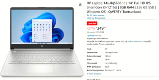 Hewlett Packard 14" Full HD IPS /Intel Core i3-1215U voor €349 bij Amazon