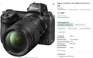 Nikon Z6 II + Nikkor Z 24-200mm f/4-6.3 VR voor €2.169 bij Amazon