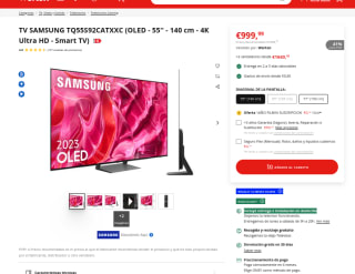 TV 55'' QD-OLED SAMSUNG TQ55S92CATXXC por 899,99€