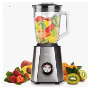 Mellerware - Batidora de vaso Mixy! 1500 W | Jarra de vidrio de 1.5L | 2 velocidades + TURBO | Procesador de alimentos profesional con cuchillas de 6 hojas | Rompehielos | Acero Inoxidable por 29,74€ (Cuenta Nueva 19.74€)