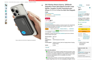 Bateria INIU Wireless Externa 10000mAh Magnético para iPhone por 15,95€