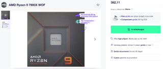 AMD Ryzen 9 7900X voor €382,11 bij Productpine