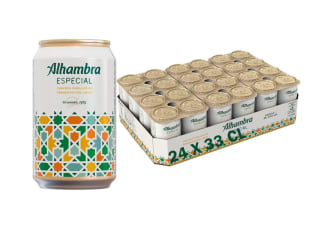 Alhambra Especial Pack 24 Latas x 33 cl Cerveza Especial de Fermentación Lenta 5.4% por 13,22€