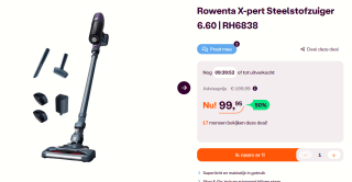 Rowenta X-Pert 6.60 RH6838 - Steelstofzuiger voor €99,95 bij iBOOD