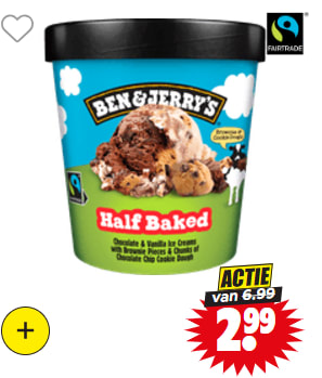 Alle smaken Ben & Jerry's ijs voor €2.99 bij Dirk