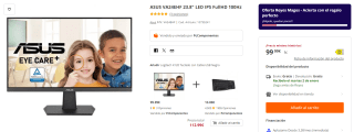 Monitor ASUS VA24EHF 23.8" LED IPS FullHD 100Hz por 99,99€