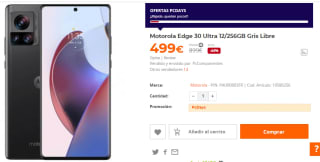 Motorola Edge 30 Ultra 12/256GB Gris por 499€
