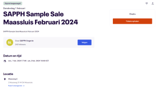 SAPPH Sample Sale Maassluis 1-3 Februari gratis toegang