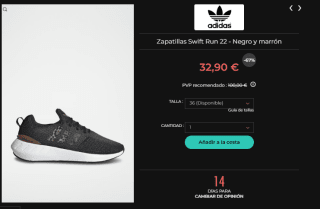 Rebajas hasta 70% descuento ropa y calzado Adidas