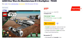 LEGO Star Wars De Mandalorians N-1 Starfighter - voor €37,99 bij Bol