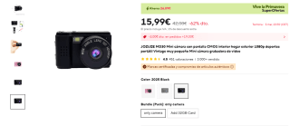 Mini cámara con pantalla 1080p por 15,99€
