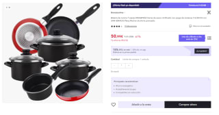 Bateria de cocina 7 piezas MAGEFESA Kenia de acero vitrificado por 35.99€
