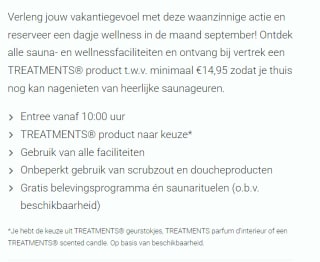 Dagentree Zwaluwhoeve + gratis TREATMENTS product t.w.v. minimaal €14,95 voor €19,95