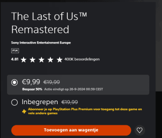 The Last of Us Remastered voor €9,99 in de Playstation Store