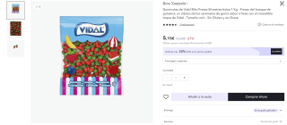 2kg de Gominolas de Vidal Mini Fresas Silvestres por sólo 6,80€