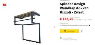 Spinder Design Rizzoli Wandkapstok voor €143,20 bij Nijhof Baarn