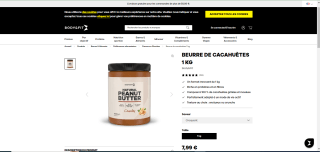 Beurre de cacahuète - 1kg à 7,99€