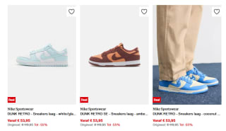 Diverse Nike Dunk sneakers vanaf €49,95 bij Zalando