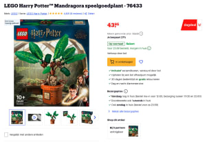 LEGO Harry Potter™ Mandragora speelgoedplant voor 43,95 euro