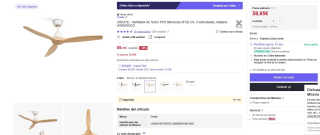 Ventilador de Techo 75W Silencioso Ø132 cm, 3 velocidades, Madera - WINDWOOD Create por 58,95€