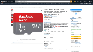 SanDisk 1TB Ultra Tarjeta de memoria microSDXC por 76,51€