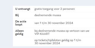 Vriendenloterij Vip-kaart members gratis toegang voor 2 personen bij diverse musea