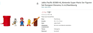 Super Mario Action Figure Set - Dungeon Diorama voor €19,35 bij Amazon