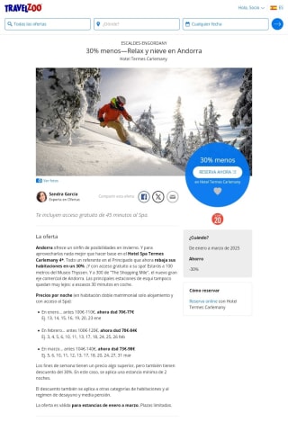 -30% Relax y nieve en Andorra.