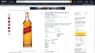 Whisky escocés Johnnie Walker Red Label 700 ml por 11,25€